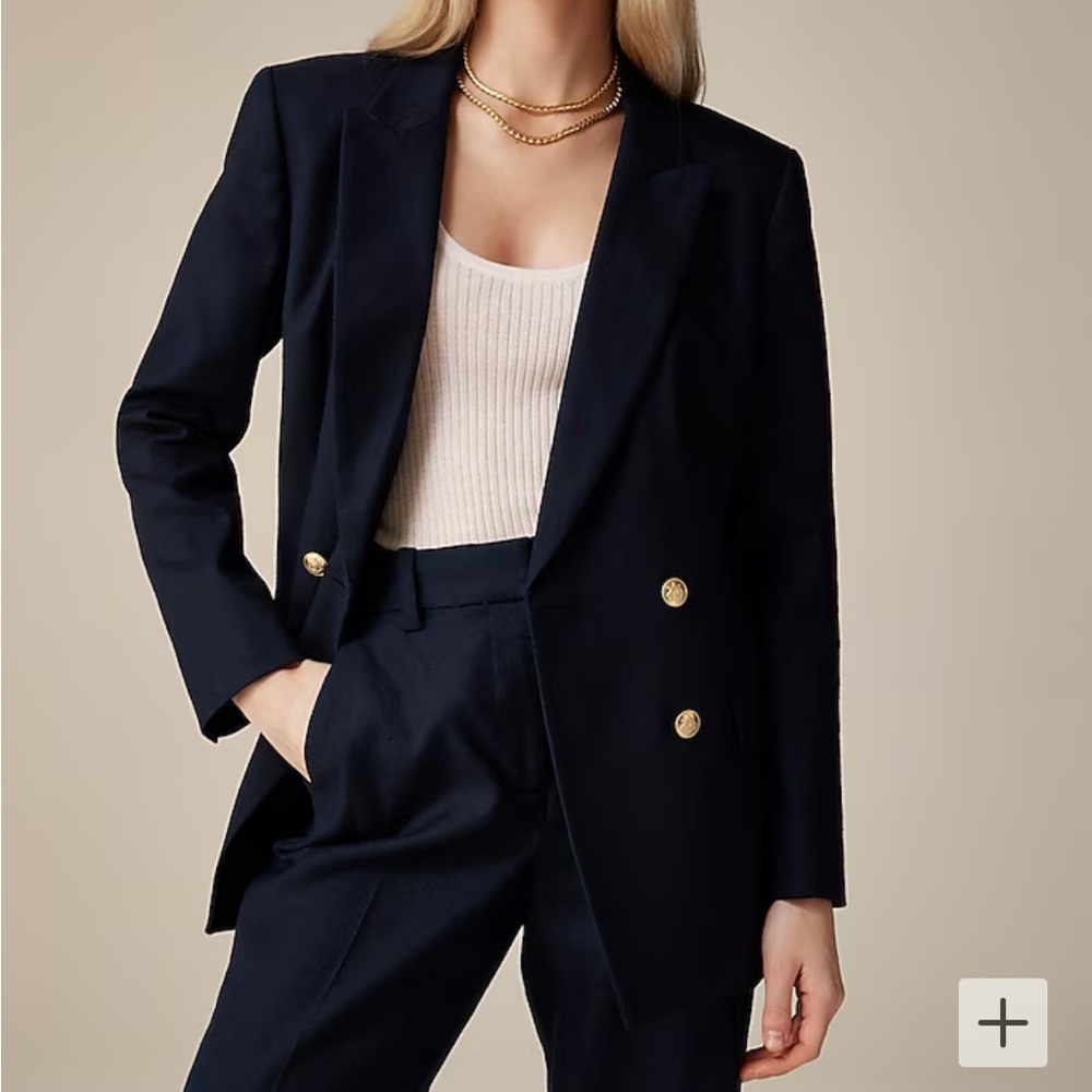 Greta blazer in stretch linen blend in Navy Blue size 4 NWT